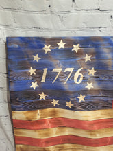 Load image into Gallery viewer, Wooden Wavy American Flag - Standard Size