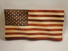 Load image into Gallery viewer, Hardwood Wavy Flag - Bookshelf Size