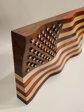 Load image into Gallery viewer, Hardwood Wavy Flag - Bookshelf Size