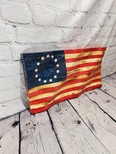 Load image into Gallery viewer, Wooden Wavy American Flag - Bookshelf size
