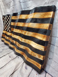 Wooden Wavy American Flag - Standard Size