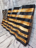 Wooden Wavy American Flag - Standard Size