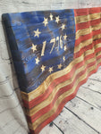 Wooden Wavy American Flag - Standard Size