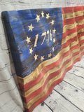 Wooden Wavy American Flag - Standard Size