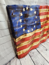 Load image into Gallery viewer, Wooden Wavy American Flag - Standard Size

