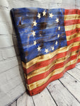 Wooden Wavy American Flag - Standard Size