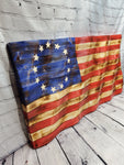 Wooden Wavy American Flag - Standard Size