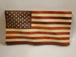 Hardwood Wavy Flag - Bookshelf Size