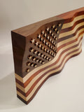 Hardwood Wavy Flag - Bookshelf Size