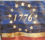 Wooden Wavy American Flag - Standard Size